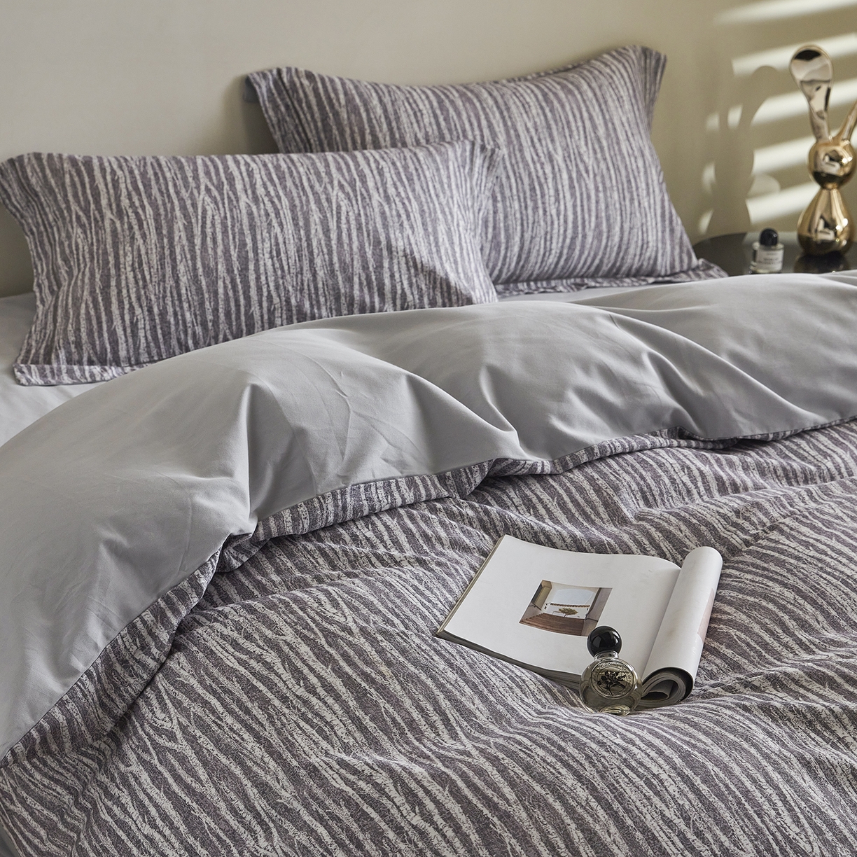 91家纺网 家纺一手货源 找家纺 XIWEN-希文家纺 2025秋冬新款全棉纯棉生态磨毛印花四件套 艺述