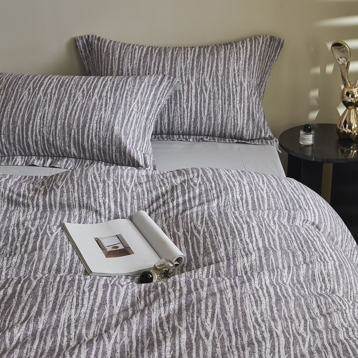 91家纺网 家纺一手货源 找家纺 XIWEN-希文家纺 2025秋冬新款全棉纯棉生态磨毛印花四件套 艺述