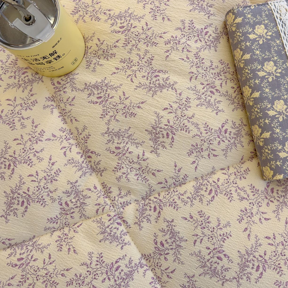 91家纺网 家纺一手货源 找家纺 弗苓家纺 2025新款A类云感有氧双层纱冬被被子被芯 紫苏