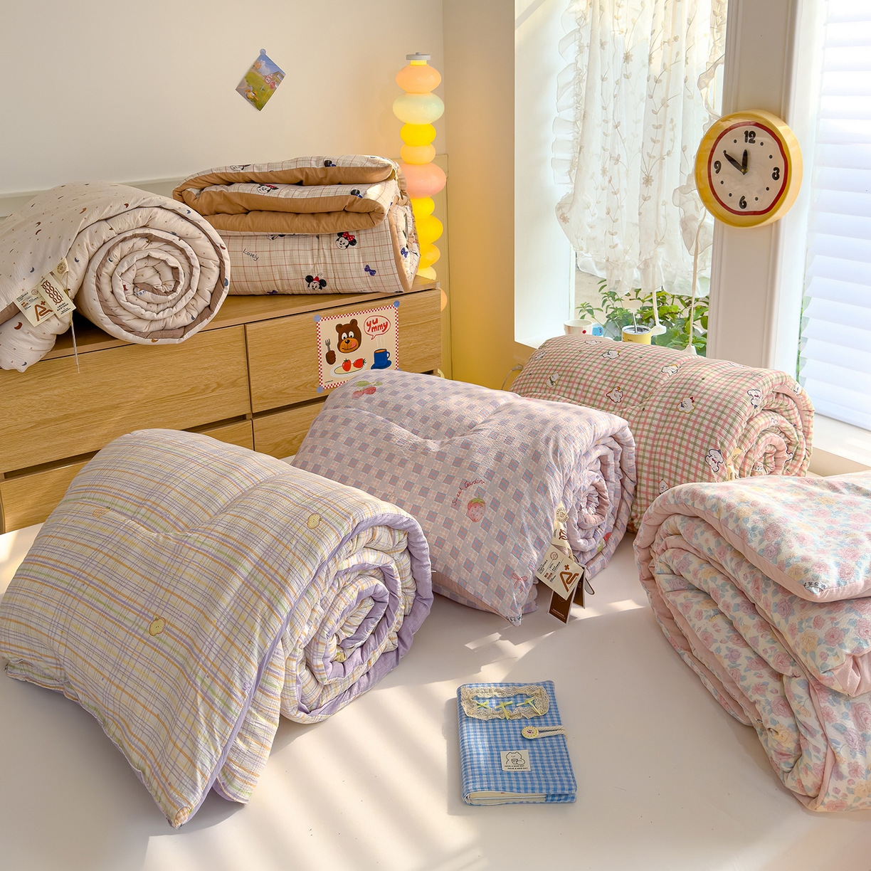 91家纺网 家纺一手货源 找家纺 弗苓家纺 2025新款A类云感有氧双层纱冬被被子被芯 组合图仅供展示不可下单