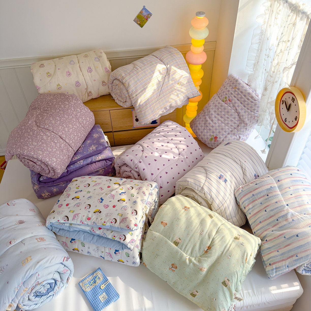 91家纺网 家纺一手货源 找家纺 弗苓家纺 2025新款A类云感有氧双层纱冬被被子被芯 组合图仅供展示不可下单