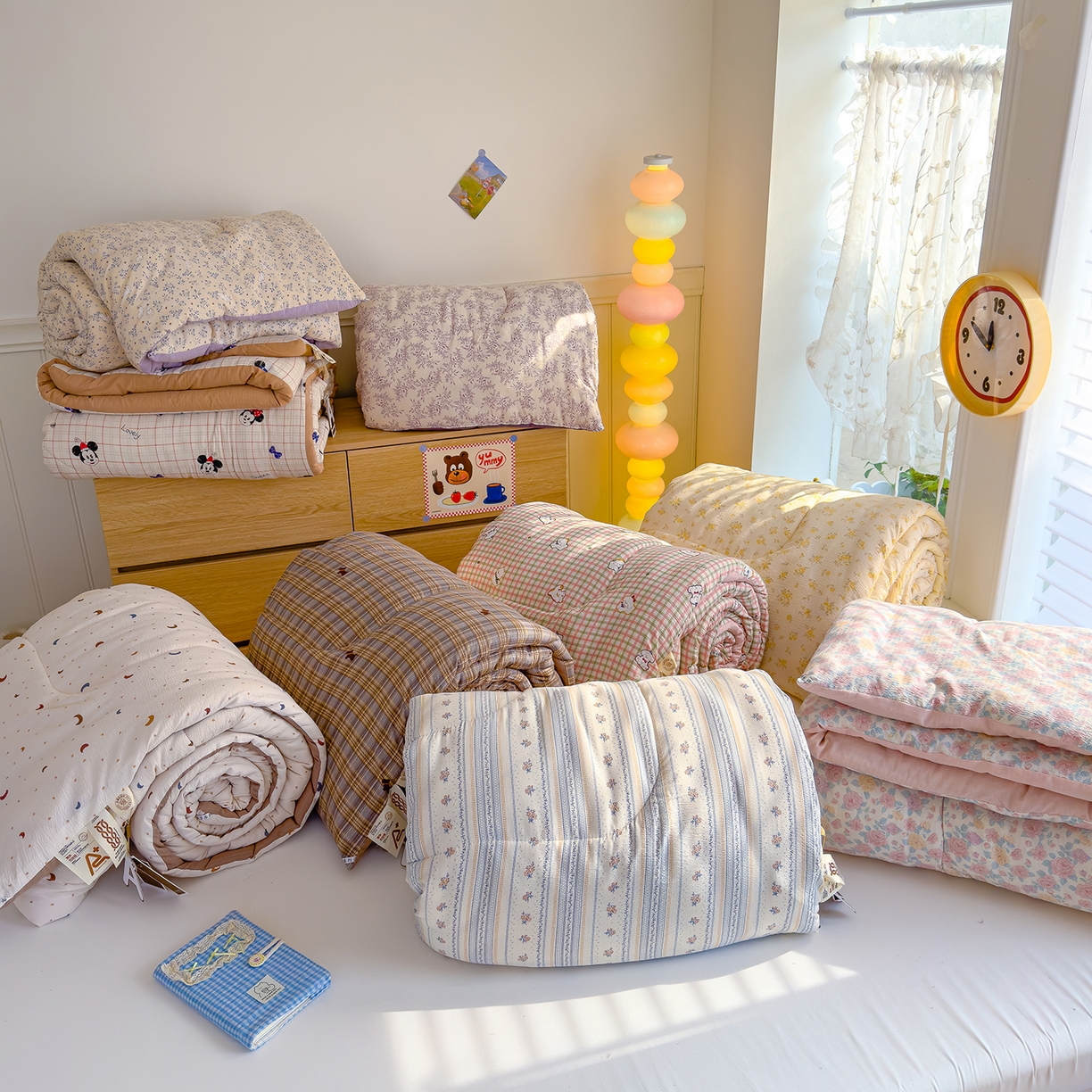 91家纺网 家纺一手货源 找家纺 弗苓家纺 2025新款A类云感有氧双层纱冬被被子被芯 组合图仅供展示不可下单