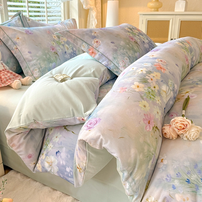 巧玲珑 2025新款100%数码印花生态AB版四件套 曲悠