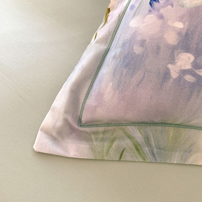 91家纺网 家纺一手货源 找家纺 巧玲珑 2025新款100%数码印花生态AB版四件套 曲悠