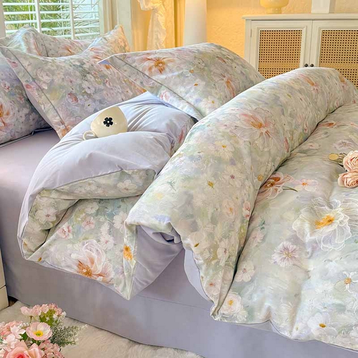 巧玲珑 2025新款100%数码印花生态AB版四件套 思南