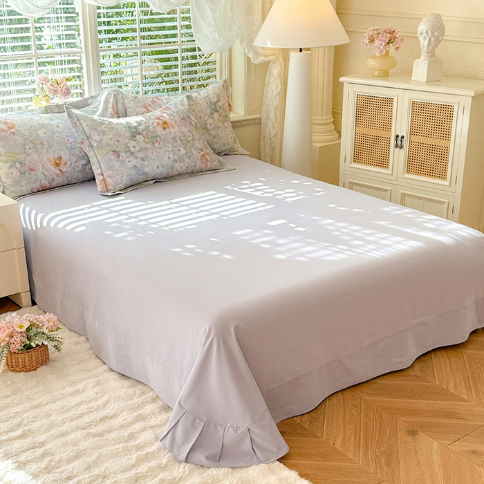 91家纺网 家纺一手货源 找家纺 巧玲珑 2025新款100%数码印花生态AB版四件套 思南