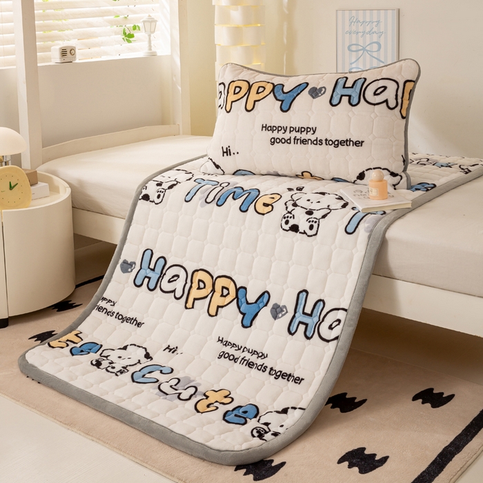 91家纺网 家纺一手货源 找家纺 （总）宅部落 2025新款学生宿舍牛奶绒床垫保暖床褥子夹棉加厚印花床护垫