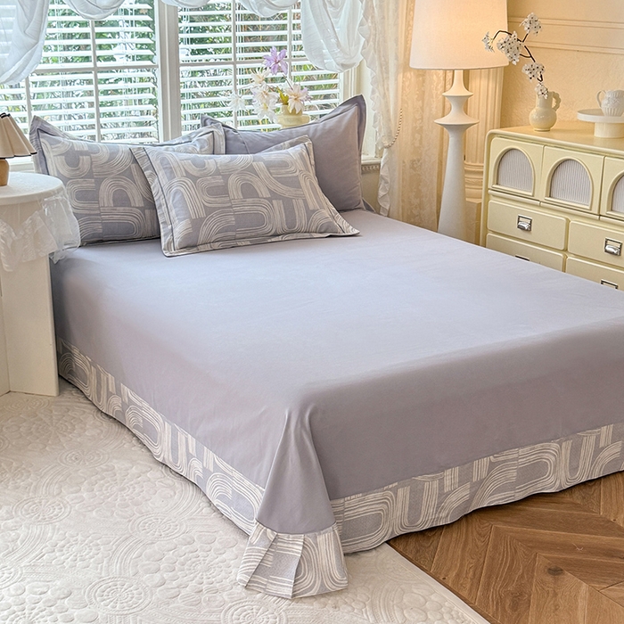 91家纺网 家纺一手货源 找家纺 巧玲珑 2025新款100%数码印花生态AB版四件套 薇语