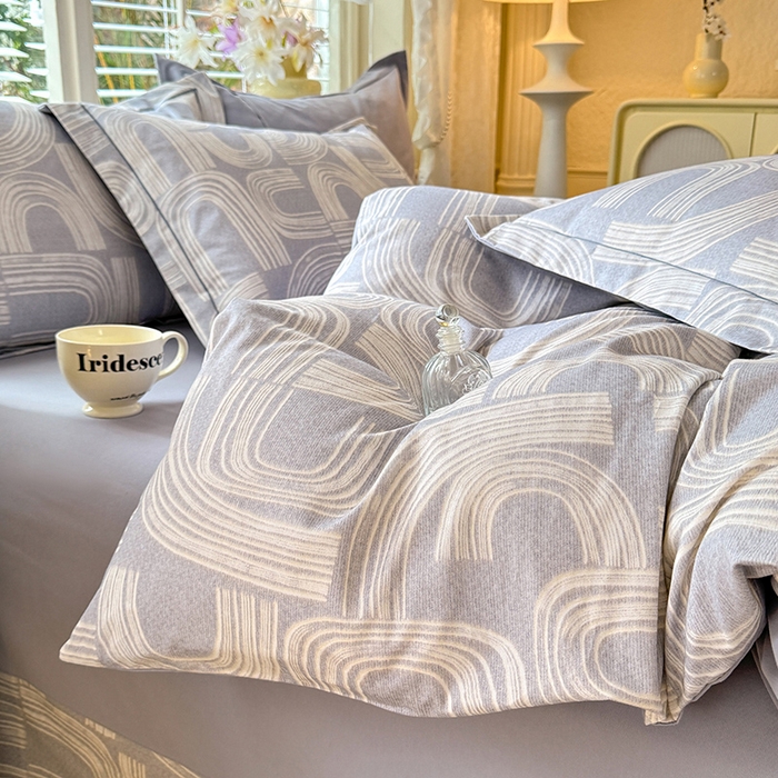 91家纺网 家纺一手货源 找家纺 巧玲珑 2025新款100%数码印花生态AB版四件套 薇语