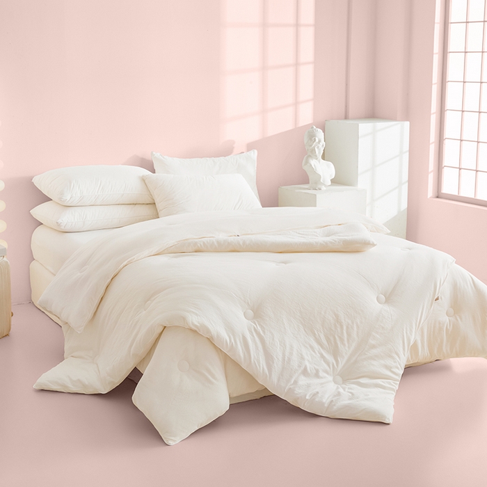 91家纺网 家纺一手货源 找家纺 寐居家纺 2025新款亲肤羽丝棉子母被被子被芯 子母被-云朵白