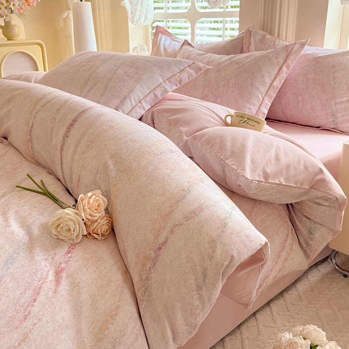 91家纺网 家纺一手货源 找家纺 巧玲珑 2025新款100%数码印花生态AB版四件套 唯一