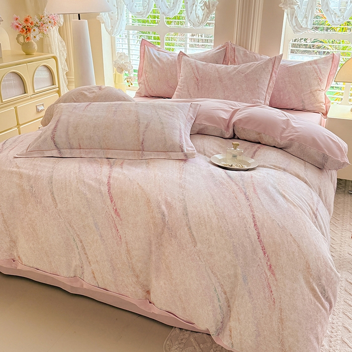 91家纺网 家纺一手货源 找家纺 巧玲珑 2025新款100%数码印花生态AB版四件套 唯一