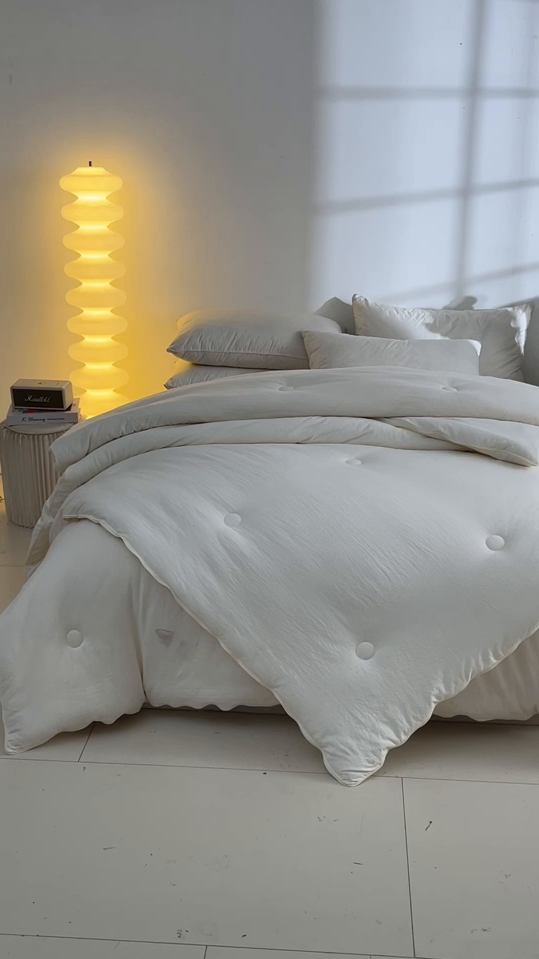 91家纺网 家纺一手货源 找家纺 寐居家纺 2025新款亲肤羽丝棉子母被被子被芯 子母被-云朵白