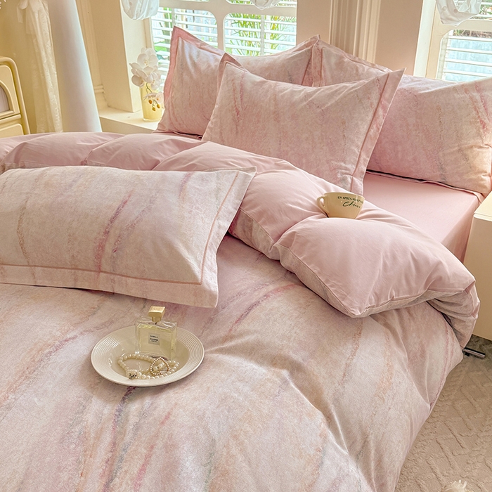 91家纺网 家纺一手货源 找家纺 巧玲珑 2025新款100%数码印花生态AB版四件套 唯一