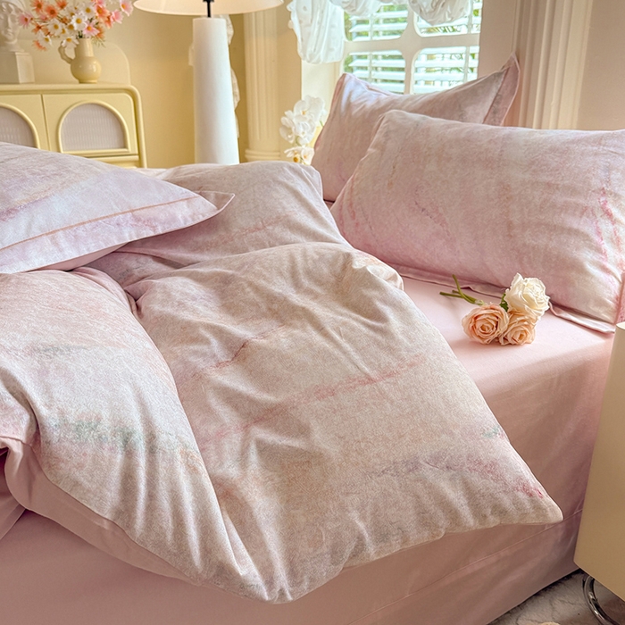 91家纺网 家纺一手货源 找家纺 巧玲珑 2025新款100%数码印花生态AB版四件套 唯一