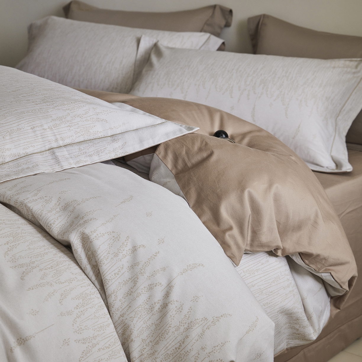 XIWEN-希文家纺 2025秋冬新款全棉纯棉生态磨毛印花四件套 长相依咖