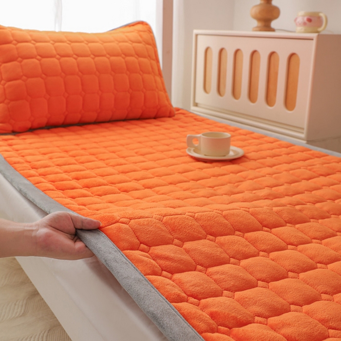 91家纺网 家纺一手货源 找家纺 （总）宅部落 2025新款学生宿舍牛奶绒床垫保暖床褥子夹棉加厚印花床护垫