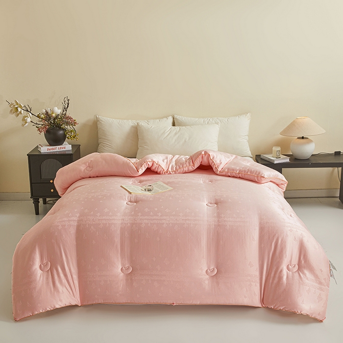 91家纺网 家纺一手货源 找家纺 寐居家纺 2025新款莫代尔提花被子被芯 蝶梦-粉