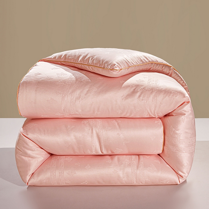 91家纺网 家纺一手货源 找家纺 寐居家纺 2025新款莫代尔提花被子被芯 蝶梦-粉