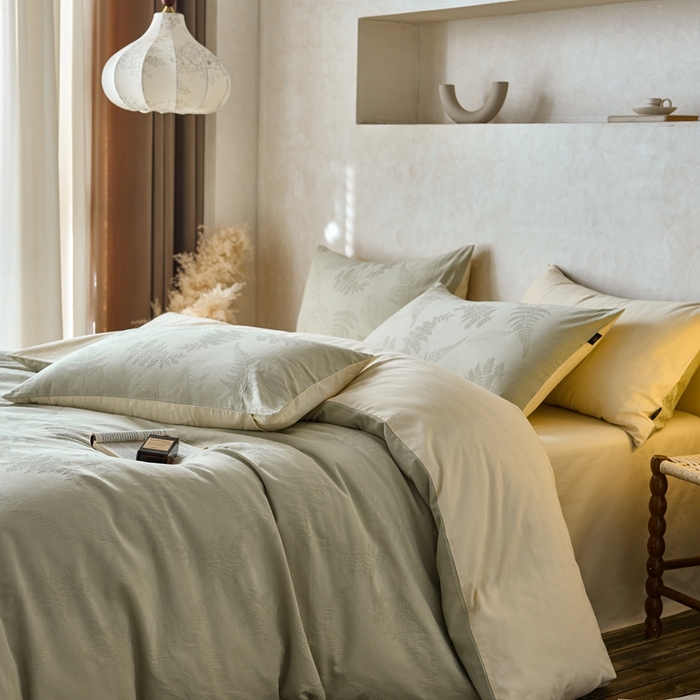 91家纺网 家纺一手货源 找家纺 （总）禾时 2025新款60s轻奢提花磨毛四件套—云杉