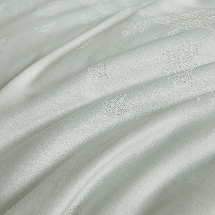 91家纺网 家纺一手货源 找家纺 寐居家纺 2025新款莫代尔提花被子被芯 蝶梦-绿