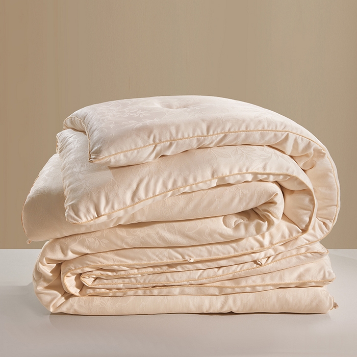 91家纺网 家纺一手货源 找家纺 寐居家纺 2025新款莫代尔提花被子被芯 叶芝-金