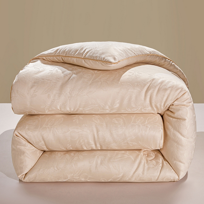 91家纺网 家纺一手货源 找家纺 寐居家纺 2025新款莫代尔提花被子被芯 叶芝-金