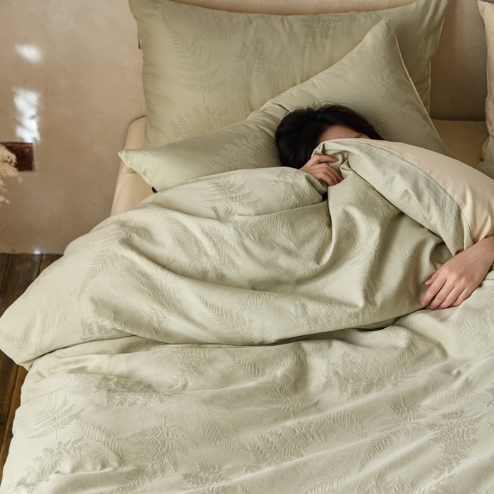 91家纺网 家纺一手货源 找家纺 禾时 2025新款60s轻奢提花磨毛四件套—云杉 云杉-竹青