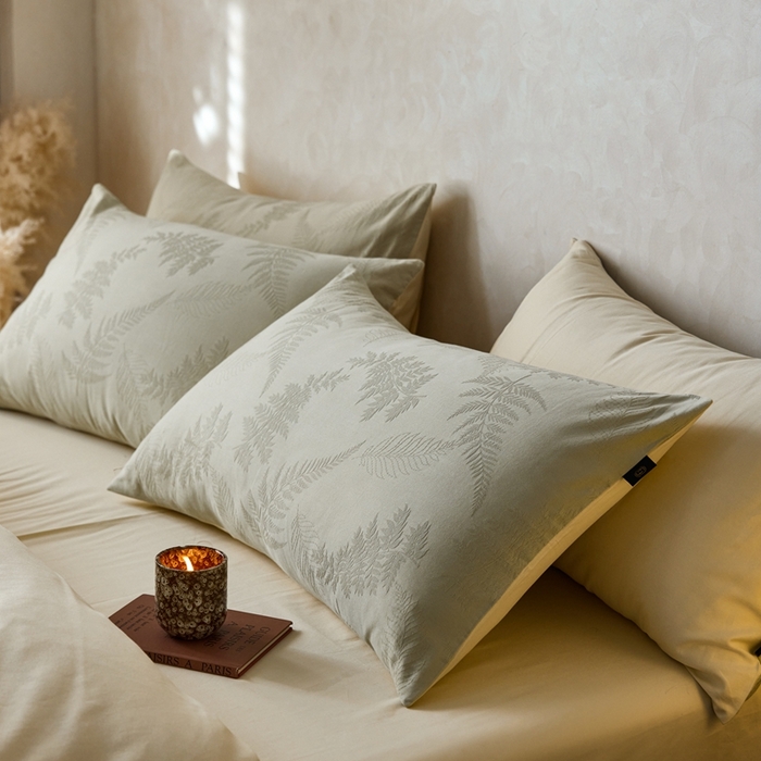 91家纺网 家纺一手货源 找家纺 禾时 2025新款60s轻奢提花磨毛四件套—云杉 云杉-竹青