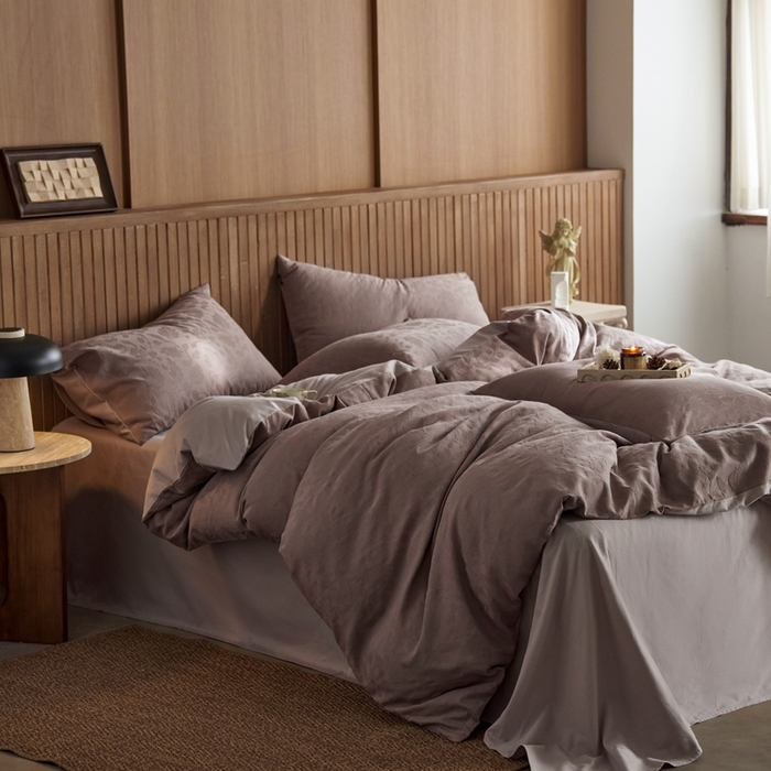 91家纺网 家纺一手货源 找家纺 （总）禾时 2025新款60s轻奢提花磨毛四件套—南风