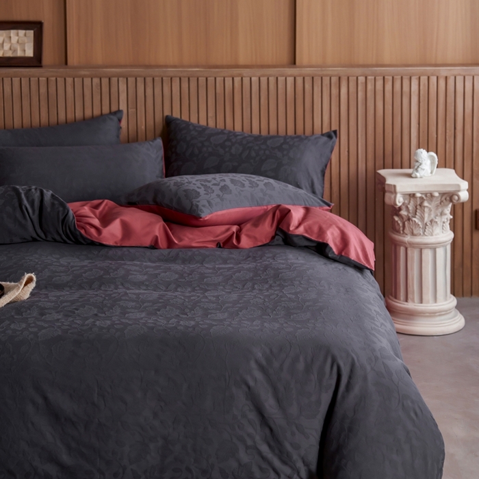 91家纺网 家纺一手货源 找家纺 禾时 2025新款60s轻奢提花磨毛四件套—南风 南风-青灰