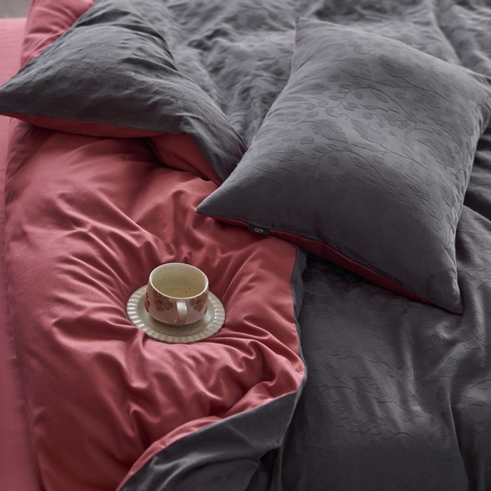 91家纺网 家纺一手货源 找家纺 禾时 2025新款60s轻奢提花磨毛四件套—南风 南风-青灰