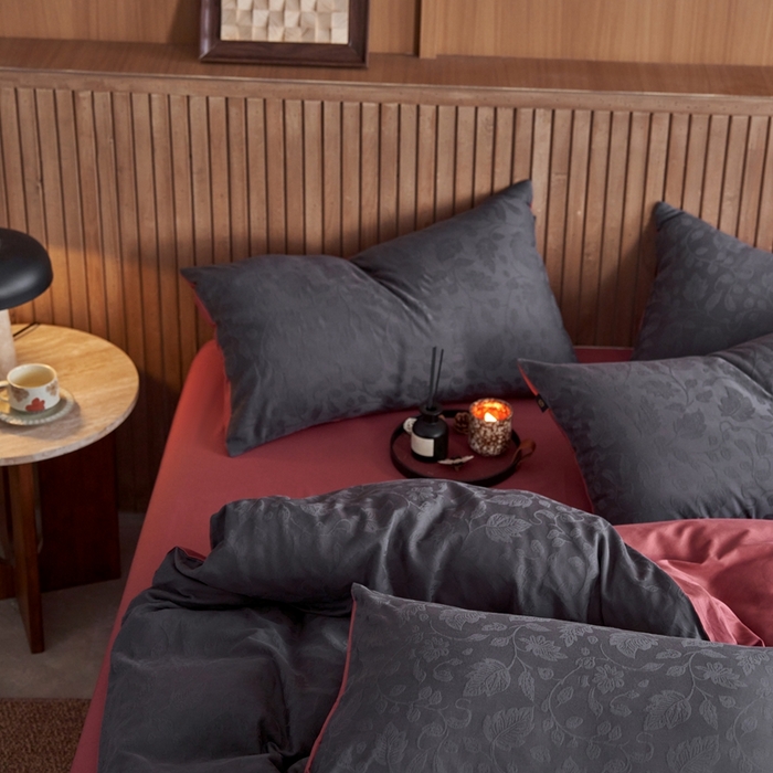 91家纺网 家纺一手货源 找家纺 禾时 2025新款60s轻奢提花磨毛四件套—南风 南风-青灰