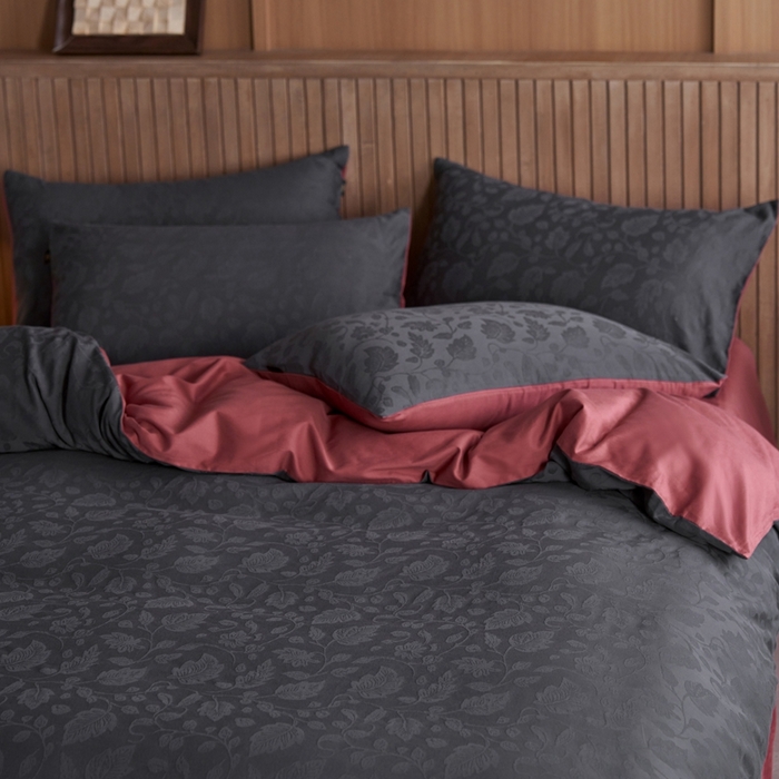 91家纺网 家纺一手货源 找家纺 禾时 2025新款60s轻奢提花磨毛四件套—南风 南风-青灰