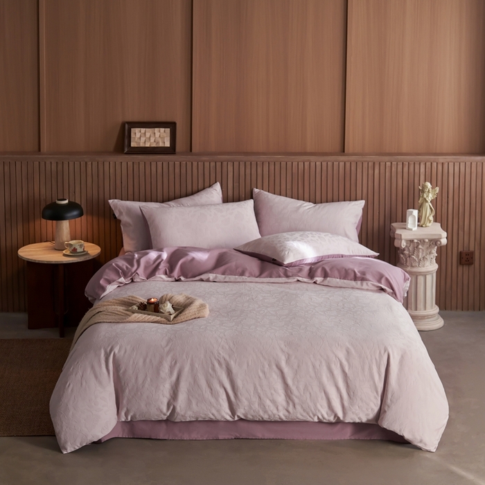 91家纺网 家纺一手货源 找家纺 禾时 2025新款60s轻奢提花磨毛四件套—南风 南风-珍珠粉