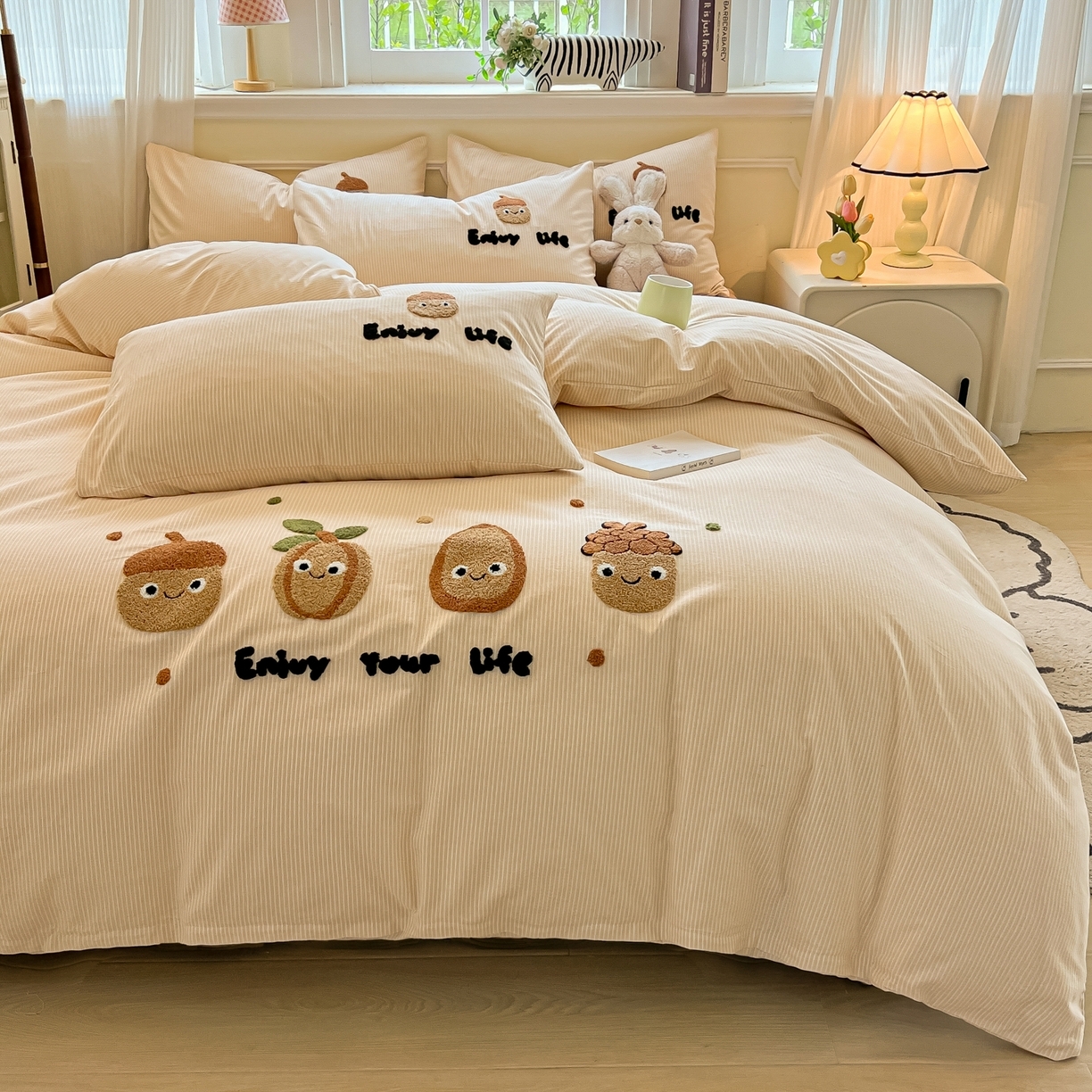 91家纺网 家纺一手货源 找家纺 （总）多乐家纺 2025新款全棉纯棉磨毛毛巾绣四件套