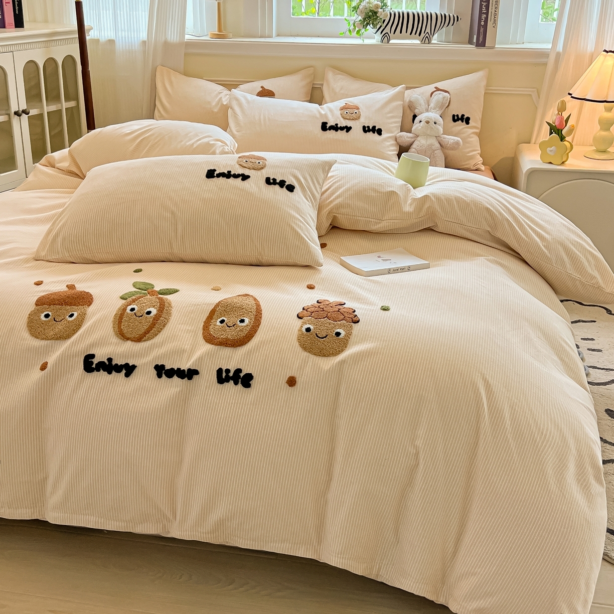 91家纺网 家纺一手货源 找家纺 （总）多乐家纺 2025新款全棉纯棉磨毛毛巾绣四件套