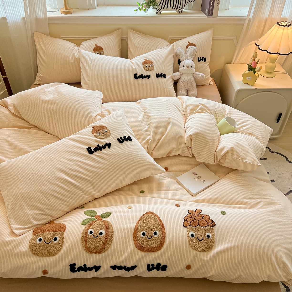 91家纺网 家纺一手货源 找家纺 （总）多乐家纺 2025新款全棉纯棉磨毛毛巾绣四件套