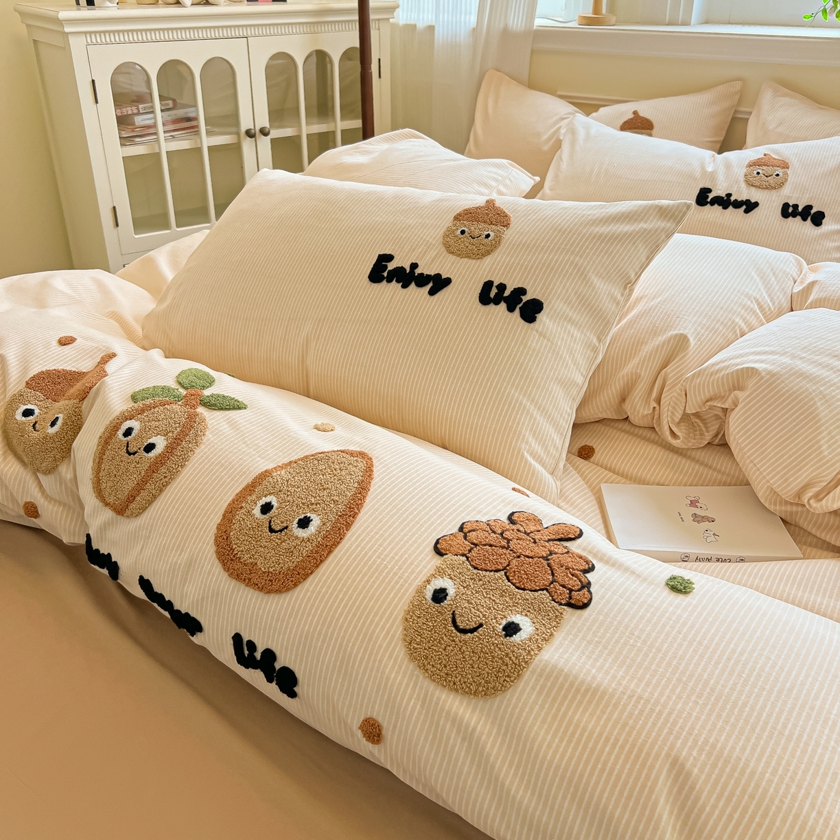 91家纺网 家纺一手货源 找家纺 （总）多乐家纺 2025新款全棉纯棉磨毛毛巾绣四件套