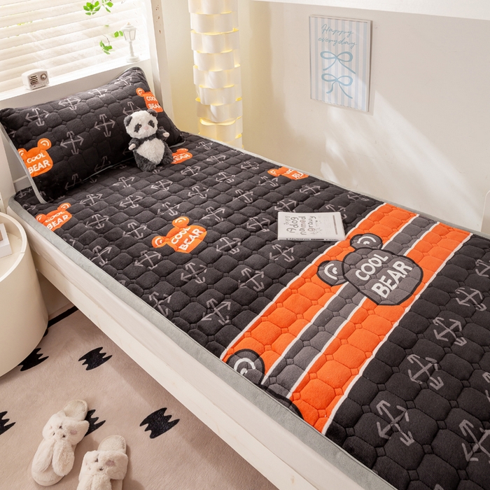 91家纺网 家纺一手货源 找家纺 宅部落 2025新款学生宿舍牛奶绒床垫保暖床褥子夹棉加厚印花床护垫 宝丽熊