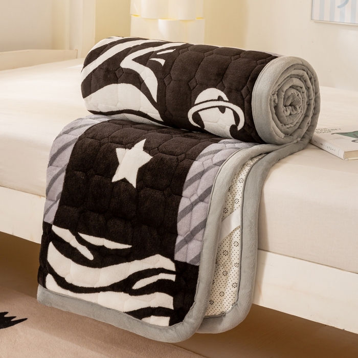 91家纺网 家纺一手货源 找家纺 宅部落 2025新款学生宿舍牛奶绒床垫保暖床褥子夹棉加厚印花床护垫 梦空间