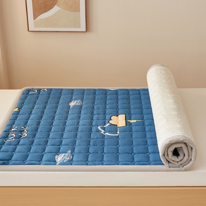 91家纺网 家纺一手货源 找家纺 奇丝雅 2025新款A类牛奶绒床褥床垫家用学生宿舍上下铺寝室软垫床护垫夹棉褥子-学生床套件 晚安