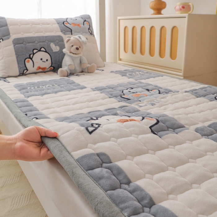 宅部落 2025新款学生宿舍牛奶绒床垫保暖床褥子夹棉加厚印花床护垫 小恐龙
