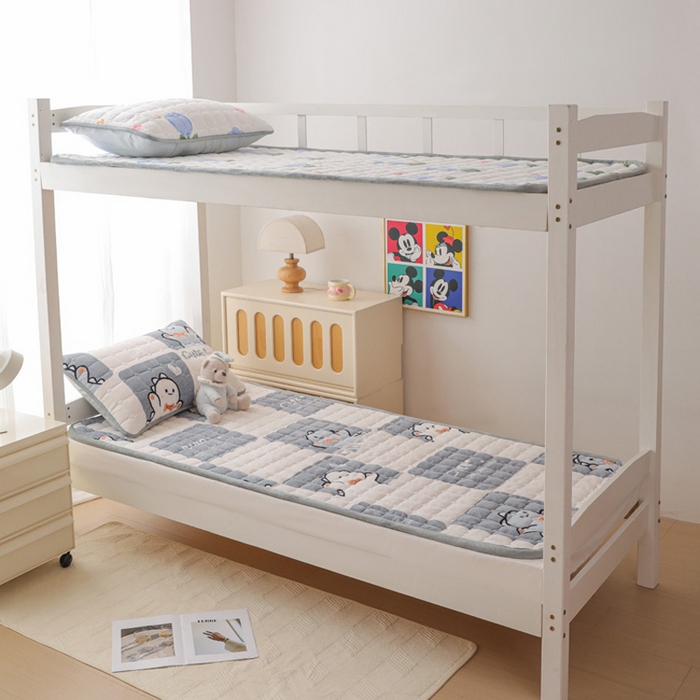 91家纺网 家纺一手货源 找家纺 宅部落 2025新款学生宿舍牛奶绒床垫保暖床褥子夹棉加厚印花床护垫 小恐龙