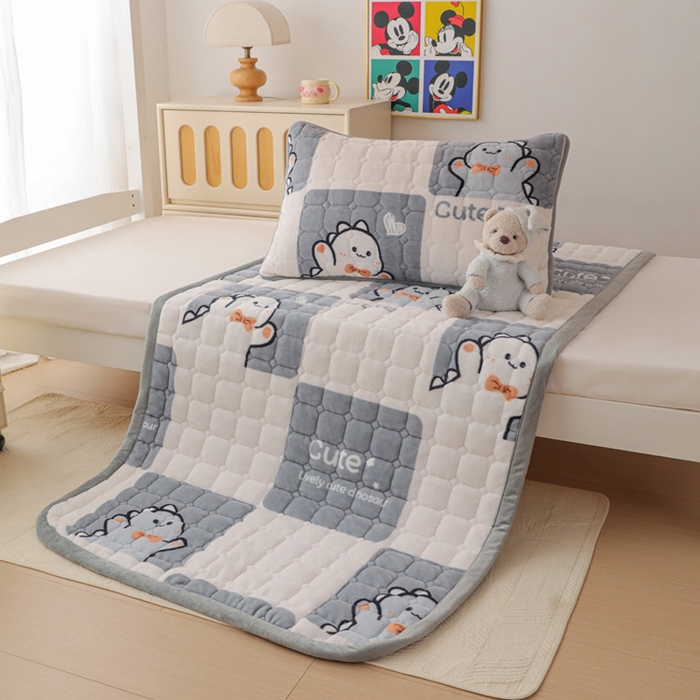 91家纺网 家纺一手货源 找家纺 宅部落 2025新款学生宿舍牛奶绒床垫保暖床褥子夹棉加厚印花床护垫 小恐龙