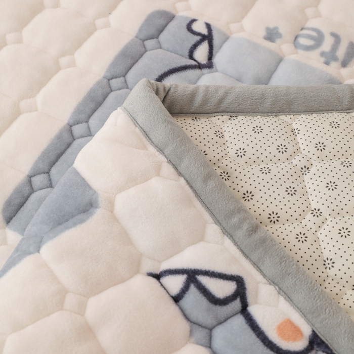 91家纺网 家纺一手货源 找家纺 宅部落 2025新款学生宿舍牛奶绒床垫保暖床褥子夹棉加厚印花床护垫 小恐龙