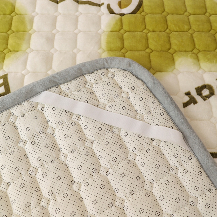 91家纺网 家纺一手货源 找家纺 宅部落 2025新款学生宿舍牛奶绒床垫保暖床褥子夹棉加厚印花床护垫 绿心熊