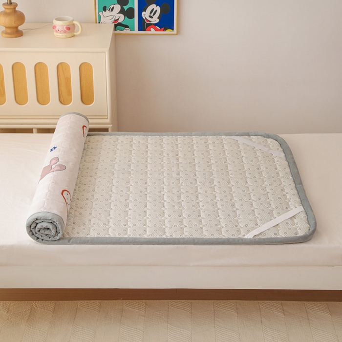 91家纺网 家纺一手货源 找家纺 宅部落 2025新款学生宿舍牛奶绒床垫保暖床褥子夹棉加厚印花床护垫 草莓兔