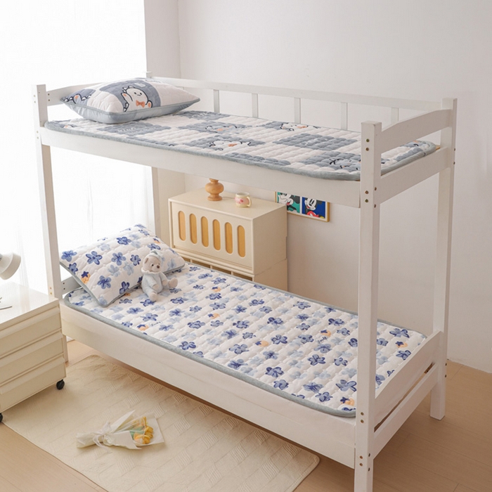 91家纺网 家纺一手货源 找家纺 宅部落 2025新款学生宿舍牛奶绒床垫保暖床褥子夹棉加厚印花床护垫 花韵