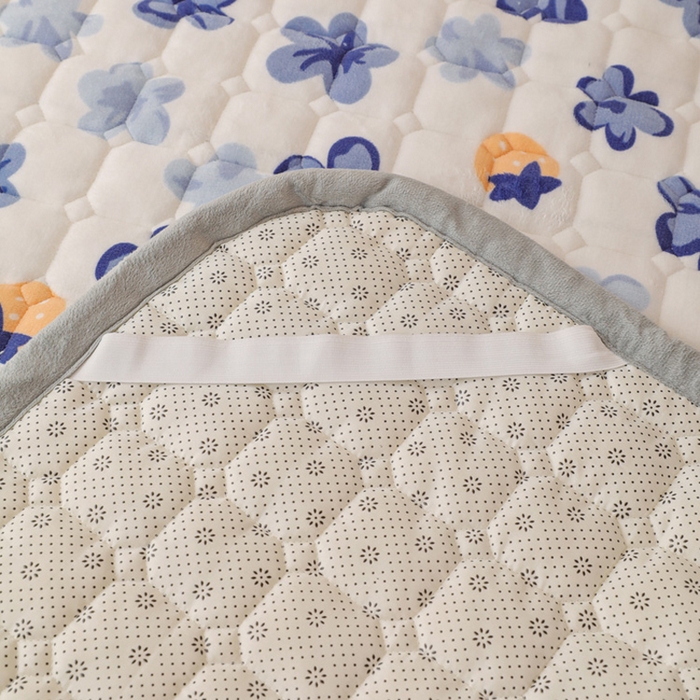 91家纺网 家纺一手货源 找家纺 宅部落 2025新款学生宿舍牛奶绒床垫保暖床褥子夹棉加厚印花床护垫 花韵